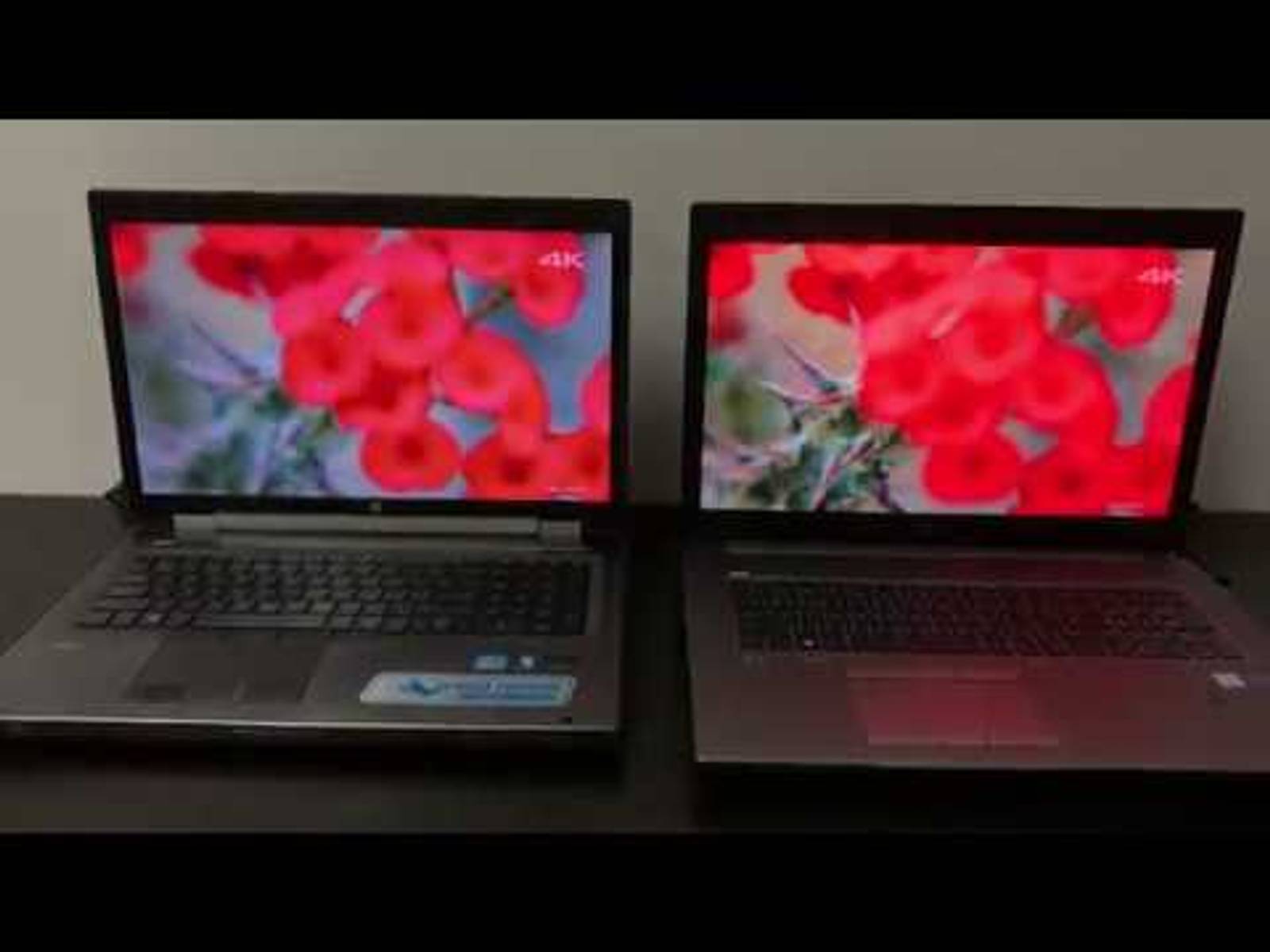 4k display and a laptop with a FHD display