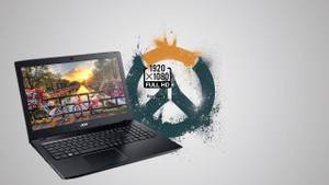 Overwatch running on a laptop