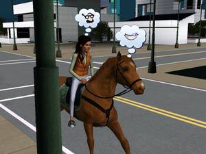sim thinking on a horse